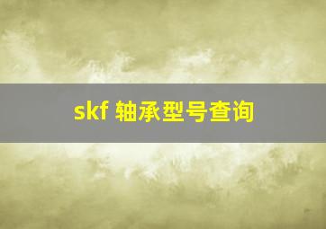 skf 轴承型号查询